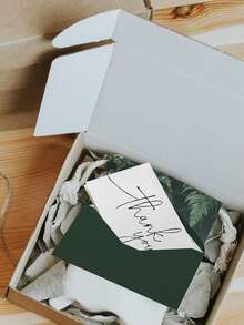 12/24pcs Thank You Cards With Envelopes, Green Envelopes And Gold Stickers, Simple Thank You Cards Bulk With Envelopes, Suitable For Weddings, Baby Showers, Graduations - Multicolor - View 6