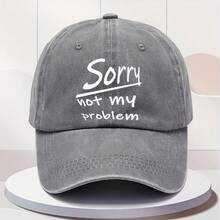 Fashion Letter Print Men'S Washed Baseball Cap | Casual, Vintage Style, Ideal Gift Choice, Adjustable Fit, Machine Washable - Light Grey - View 1