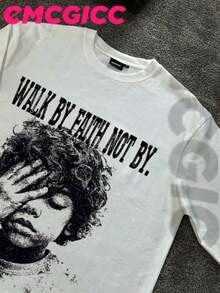 EMCGICC Manfinity Y2k Thin Long Sleeved T-Shirt For Men,Graphic T Shirt Cotton 220g,Fashionable Hip-Hop For Men -  Long Sleeve T-Shirts, Funny Vintage Shirts,Regular Fit, Street Style, Digital Print,  Ideal Gift - 白色3 - 查看 2