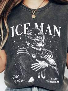 Ice Man Caleb Williams Football Vintage  Shirt, Chicago Football Shirt, Ice Man Shirt, Gift For Fans, Caleb Williams Shirt - màu đen - Xem 1