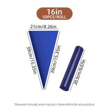 50入藍色捲裝一次性塑膠食品袋，16吋/18吋/21吋 PET 加厚裱花袋，適用於甜點、杯子蛋糕、餅乾裝飾，可重複使用、防滑、防塵密封，捲裝方便收納，派對用品、烘焙用品、蛋糕用品、廚房用品，適合蛋糕店、麵包店、下午茶、派對甜點、母親節禮物、復活節禮物 - 深藍色 - 查看 9