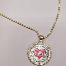 Retro Hip-Hop Heart Letter Alloy Glass Round Keychain For Men, Collectible Toy Small Gift Backpack Pendant - Multicolor - View 7