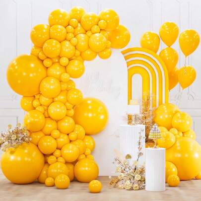Mustard Yellow Balloons 124pcs Different Sizes Of 18 12 10 5 Inch Yellow Fall Balloon Arch Kit For Birthday Engagement Shower Bee Happy Sunflower Little Cutie Party Decorations Yellow