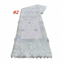 High Quality French African Mesh Silk Lace Fabric, Nigerian Gipure Lace Fabric, No.2026, Suitable For Women's Wedding Dress Sewing Material - Multicolor - View 3