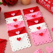 Valentine's Day Felt Envelope Bulk, 24-Pack Heart Love Envelopes, Mini Table Scatter Decor For Wedding Party Anniversary - Đỏ Hồng Trắng - Xem 4