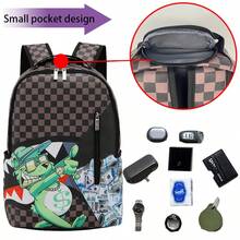 多功能大容量鲨鱼嘴印花背包，简约个性背包，适合返校季，轻便休闲印花背包，随机印花书包，学习用品，学生背包，大容量背包，返校包，带笔记本电脑隔层，便携，送给男友的礼物，送给儿子的礼物，圣诞礼物 - 彩色 - 查看 7