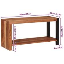 vidaXL Étagère Marron 80 x 30 x 40 cm Massiccio in Bois d'Acacia - Castano - Visualizzare 11