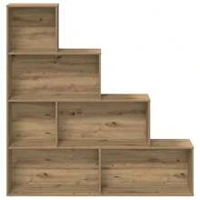 vidaXL Bibliothèque chêne artesanal 157x24x160 cm ingeniería de la madera - Marrón - Ver 4