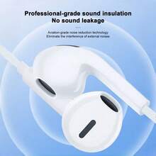 兼容的有线耳机，USB-C舒适入耳式耳机，Type-C音频耳机，3.5mm插孔HiFi立体声入耳式有线耳机，带麦克风和通话控制器，降噪，兼容 17/16/16 Plus/16 Pro/16 Pro Max、 15/14/13-6系列、Galaxy S24/S23/S22，支持CarPlay，兼容iPad、PC，像素灰