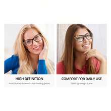 HYCHIC 2PC Women's UV400 Polarized Reading Glasses Cat-Eye Frame With Leopard Print Pattern And Gold Accents, Lightweight Comfort For Work & Leisure - [2件裝]茶+黑豆腐 - 查看 9