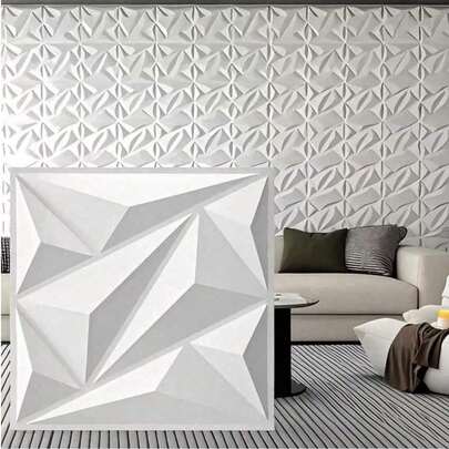 3D PVC墙板，11.8英寸 x 11.8英寸（30厘米 x 30厘米） - 可选10/20/30/40片套装 - 可移除、防水、阻燃 - 适用于客厅/卧室/浴室/商业场所装饰（含胶带）。圣诞节和冬季装饰。新年装饰，将壁纸粘贴在墙上，即可打造墙面艺术。