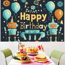 Photographic Background Banner Package (1 Piece)-Happy Birthday Theme, Suitable For Shining Party Decoration Of Birthdays, Weddings, Dances And Graduation Ceremonies, Ideal For Holiday Photo Background; Easy-To-Use Decoration, - Multicolor - 4 - View 4