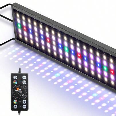 Luz LED para acuario, para tanque de peces, iluminacin de espectro completo con modo de ciclo diurno nocturno 24 7 y temporizador de encendido y apagado automtico, 7 opciones de colores,