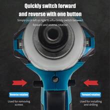 原装 Mamidw 380N.M 无绳冲击起子无刷电动螺丝刀木工/电钻/T型模式钻头，适用于 Makita 18V 电池，不含电池 - 藍色 - 查看 5