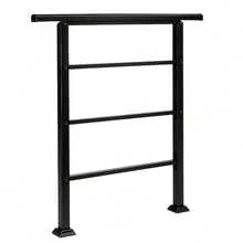 Matte Black 1-3 Steps Adjustable Straight Handrail Garden Stair Handrail - Straight Handrail - View 7