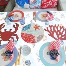 Ocean Animals Party Tablecloth 3PCS Under The Sea Baby Shower Supplies Sea Turtles Marine Disposable Plastic Table Covers Underwater Sea Life Table Cloth For Ocean Baby Shower Birthday Drations - quả mơ - Xem 7
