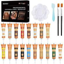 18 Colors Leather Repair Kit - For Furniture Car Seats Couches Sofa Shoes Boat, Leather Dye Filler Paint Restore Scratches Tears Holes, Purses, Jacket, Vinyl Repair Kit Bonded Leather Genuine Italian - 18 Colors - View 1