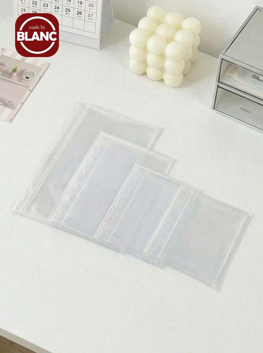 10/20/30/50张/包 A6/A7/M5/A8 透明活页页，双面相册补充页，活页夹插页，贴纸书补充页，活页夹口袋，优质PP材质，适用于偶像照片卡、明信片、交易卡、照片、校园卡、门禁卡存储、办公文具、计划本 - 無色 - 查看 1