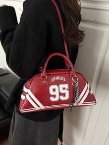 New Bowling Ball Shaped Handbag For Women, Fashion Versatile Shoulder Bag With Premium Quality - Red - View 9