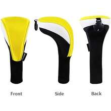 Golf Club Head Cover - Tela De Red Amarilla Y Blanca - View 2