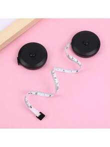 2卷可伸缩人体测量卷尺，60英寸（150厘米）- 英寸/厘米双刻度，带锁定销和按钮回缩功能，圆形设计，用于测量腰围、胸围和臀围，人体测量工具，符合人体工程学设计，经久耐用。