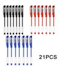 6-15pcs/Set European Standard Neutral Carbon Office Signature Pens, 0.5mm Bullet Tip, Red, Blue, Black, Student Stationery, Back To School Season - Multicolor - View 9