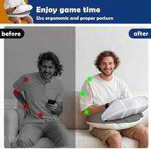 SOUNDANCE Gaming Pillow Reading Pillow For Lap, Arm Support Elbow Rest For Bed Sofa, Ergonomic U-Shaped Design With Equipment Support, Reduces Arm Fatigue During Gaming, Reading, WorFKing, Crocheting - 灰色的 - 查看 5
