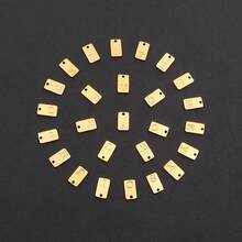 1pc Simple Classic Rectangle Initial Pendant Golden Stainless Steel Chain Necklaces For Women - Yellow Gold - View 4