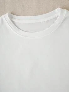 Women's Long Sleeve T-Shirt, Personalized Photo And Text Printing On Front And Back, Casual Sports Top White - White - View 3