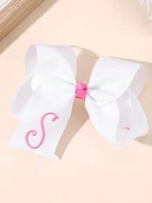 1个26字母蝴蝶结发夹，A-Z字母刺绣蝴蝶结发夹，白色芭蕾舞风格丝带发卡，适合女孩返校礼物、情人节礼物、青少年发饰 - 白色 - 查看 24