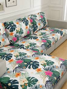 1 chiếc vỏ đệm ghế sofa bằng lụa sữa in họa tiết lá rừng nhiệt đới, độ co giãn cao, chống bụi, có thể giặt được, phù hợp cho mọi mùa. - Nhiều màu - Xem 2