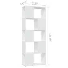 vidaXL Bibliothèque Séparateur de pièce Blanc 60x24x155 cm - Blanc - Voir 7