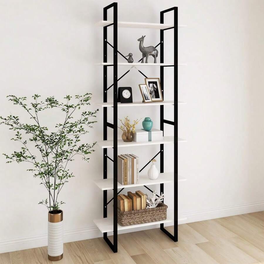vidaXL Armoire haute Blanc 80x30x210 cm Bois de pin massif - Blanc - Voir 1