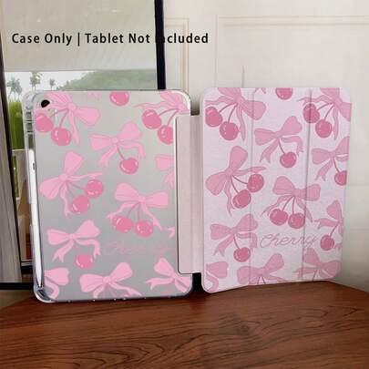 粉色樱花蝴蝶结设计保护套 - 甜美女孩粉丝和可爱设计爱好者的理想之选，柔软 TPU 翻盖 - 带笔槽，兼容 iPad 第十代 10.9 英寸 (2022) / iPad Air 13 英寸 (M3 2025) / iPad Air 11 英寸 (M3 2025)，也适用于其他型号。