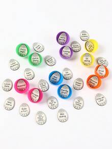 30pcs Easter Egg Hunt Tokens, Wooden Easter Egg Shaped Tokens, Easter Egg Hunt Party Supplies, Easter Basket Filler,Easter Reward Tokens,Creativity Gift,Easter Gift,Easter Party Supplies,Easter Eggs Decor - Easter Egg Design a - View 8