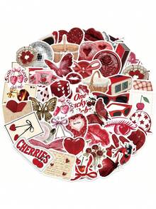 50 miếng dán graffiti hoa anh đào phong cách INS cổ điển, trang trí và tiện dụng cho bình nước, mũ bảo hiểm, hành lý, xe đạp, ván trượt, v.v. - Nhiều màu - Xem 7