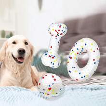 1个TPR材质带声音的狗狗咀嚼玩具，宠物用品 - 白色 - 查看 1