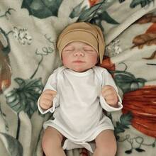 Livslik 48 cm reborn babydocka, 19 tums helkropp mjuk silikonvinyldocka för flickor, 3D-målad hud med synliga vener och vinyllemmar, realistiskt detaljerat handmålat hår, handgjord konstdocka - samlarkonstdocka julklapp/födelsedagspresent/thackgivingpresent - Multifärgad - Visa 7