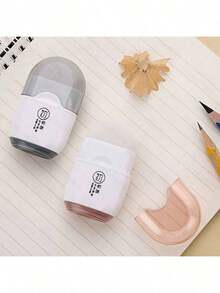 1件套二合一铅笔橡皮擦和削笔器套装 - 耐用塑料材质，（3种颜色随机） - 必备办公学习用品、学生文具、返校用品 - 彩色 - 查看 4