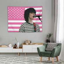 Mike Finn Wolfhard Celebrity Tapestry Thing Pink American Flag Print Stranger - Dorm Room Essential Wall Hanging For Bedroom & Living Room Decor - Nhiều màu - Xem 5