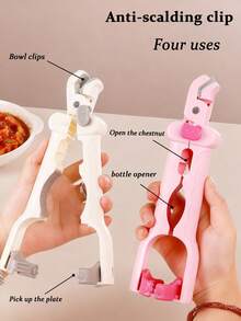 Multi-Functional Anti-Scalding Food Tongs, Heat-Resistant Silicone Hot Bowl Tongs, Hot Plate Tongs And Steamer Tongs, With Non-Slip Handles, Suitable For Microwave Ovens, Ovens And Stovetops. - Multicolor - View 7