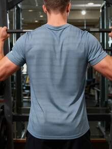 Camiseta de verano para hombre nueva para exteriores: ligera, transpirable, de moda - Neblina azul - Ver 5