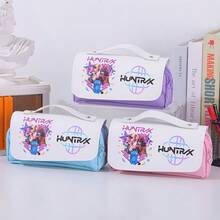 1 pieza Estuche para lápices del Fandom de The Witcher, bolsa de almacenamiento de gran capacidad para artículos de papelería, estuche para lápices de dibujos animados y anime - Multicolor - Ver 4