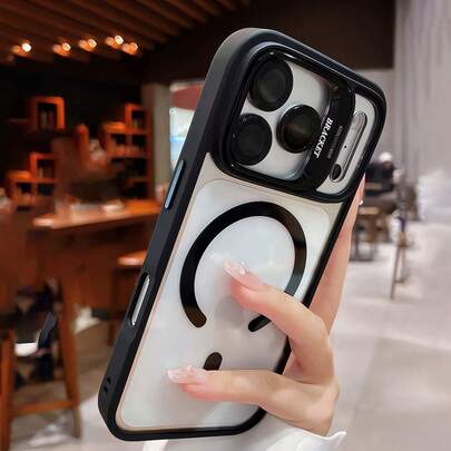 Luxury Magnetic Shockproof Phone Case With Lens Holder And Glass Lens Protector Film Compatible With IPhone 17 16 15 14 13 12 11 Pro Max Plus Air 16e