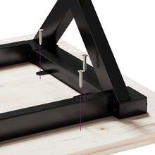 vidaXL Mesa basse cadre en X 100x50x45,5 cm madera de pin macizo acier - Marrón - Ver 8