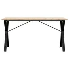 vidaXL Tavolo da mangiatoia quadro a Y 160x80x75 cm in legno massiccio d'acciaio - Castano - Visualizzare 4