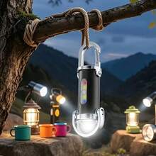1/2/4 Mini LED-ficklampa med nyckelring, 1000 lumen COB-sidoljus, USB-C uppladdningsbar, 7 lägen, bärbar multifunktionell utomhusficklampa med väska och klämma, lämplig för vandring, camping, fiske, löpning, nödbelysning/hundhalsband - Multifärgad - Visa 6