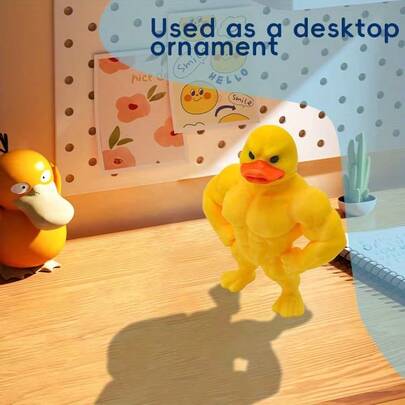 2 piezas de figuras de patos musculosos impresos en 3D, decoración animal creativa, con polluelos amarillos de músculos fuertes, para coche, decoración del hogar o exhibición en el escritorio - regalo perfecto para fiestas, accesorio de coche, regalo de celebración, decoración novedosa, estatua juguetona, impresión de alta calidad, apariencia hecha a mano, artículo de colección, adorno colgante único, entusiasta del automóvil, coleccionista