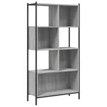 vidaXL Bibliothèque sonoma gris 72x28x172 cm ingénierie du bois - Gris - Voir 9