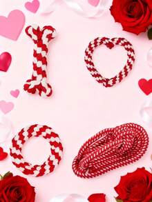 4-Piece Dog Rope Toys Set: Unique Shapes, Tightly Braided Cotton Rope For Durable Chewing & Teeth Grinding - Multicolor - View 6